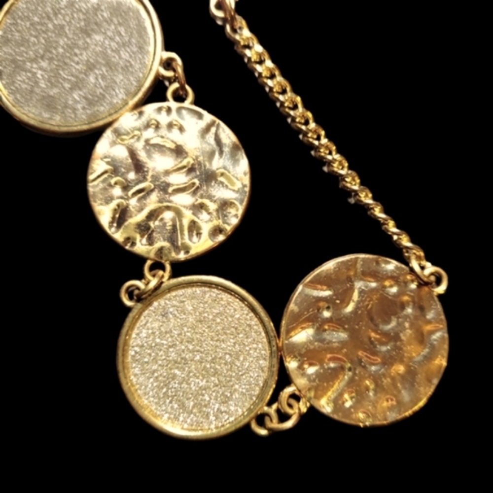 Charming Charlie Long Gold and Silver Plated Sparkle Necklace and Belt LNWOT